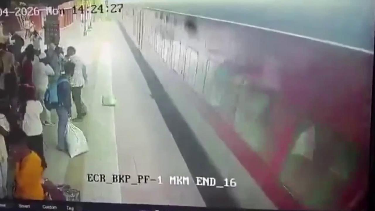 Video thumbnail for India: Speeding train strikes two women crossing tracks, leading to heartbreaking railway mishap.