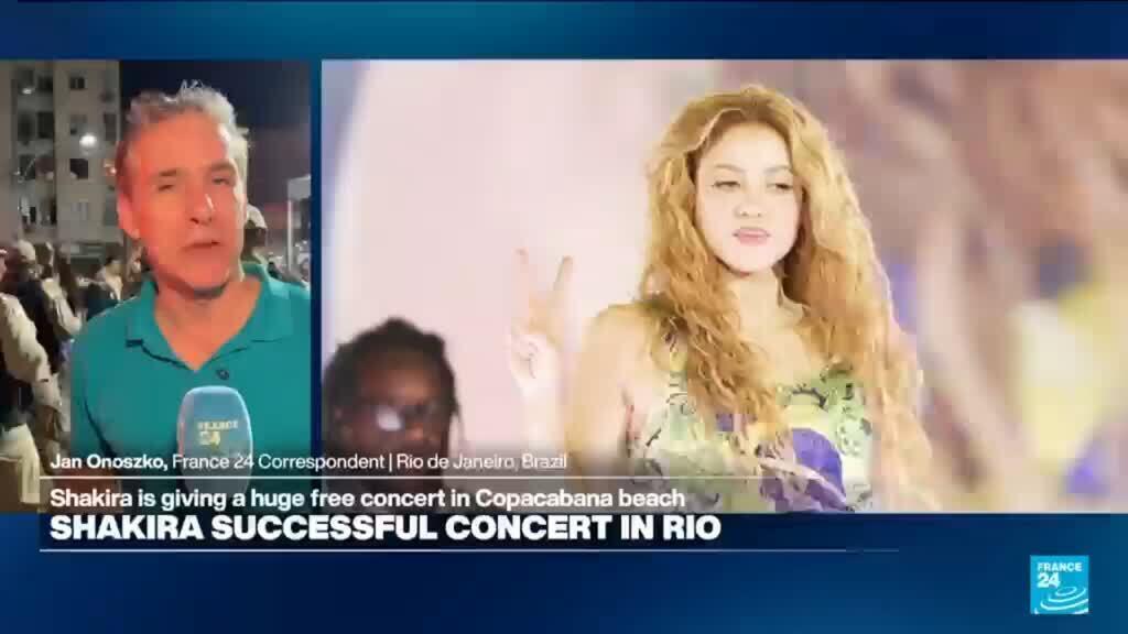 Video thumbnail for 'An unforgettable show': Fans flock to free Shakira concert on Rio's Copacabana beach