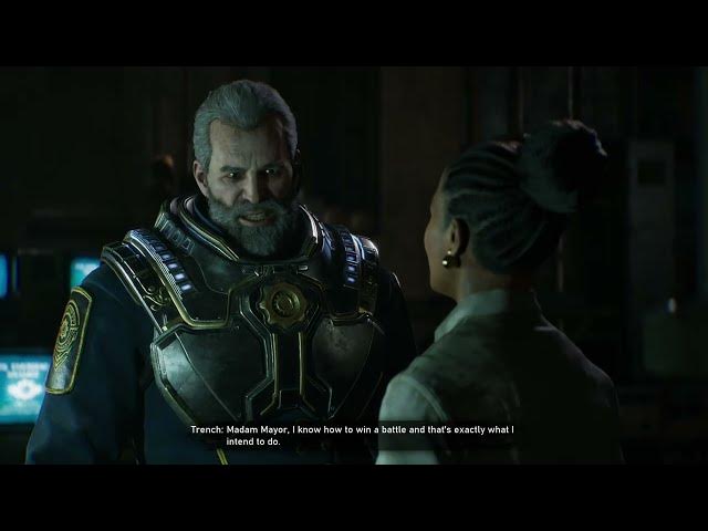 Video thumbnail for Gears of War: E-Day - Act 2 Chapter 1: City Hall: Mayor Shaw Meets with Colonial Trench Cutscene