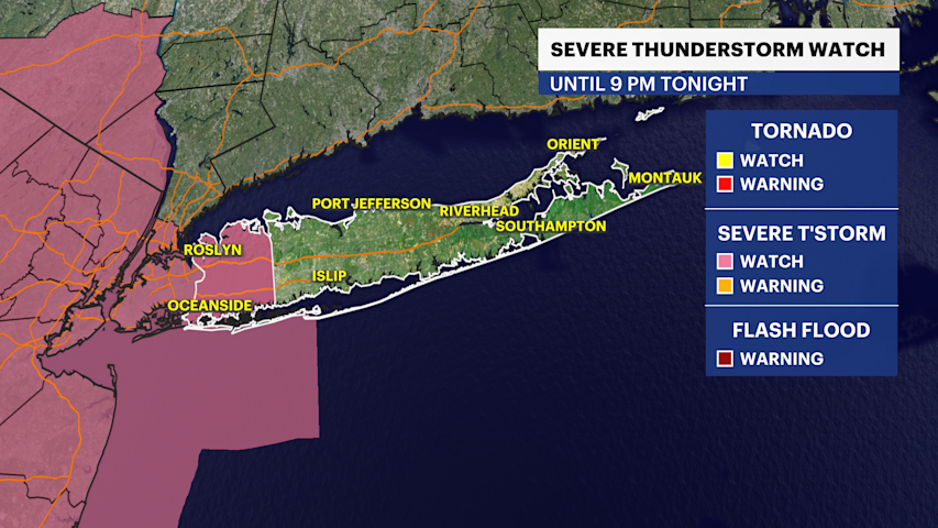 Video thumbnail for Severe thunderstorm watch for Nassau County as warm and humid weather continues