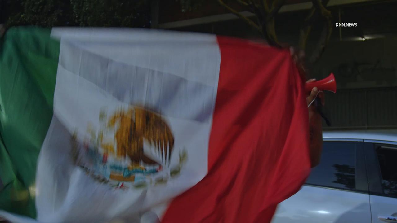 Video thumbnail for US, Los Angeles: Westlake Mexico Fans Take Over Street Following World Cup Game Part 1.