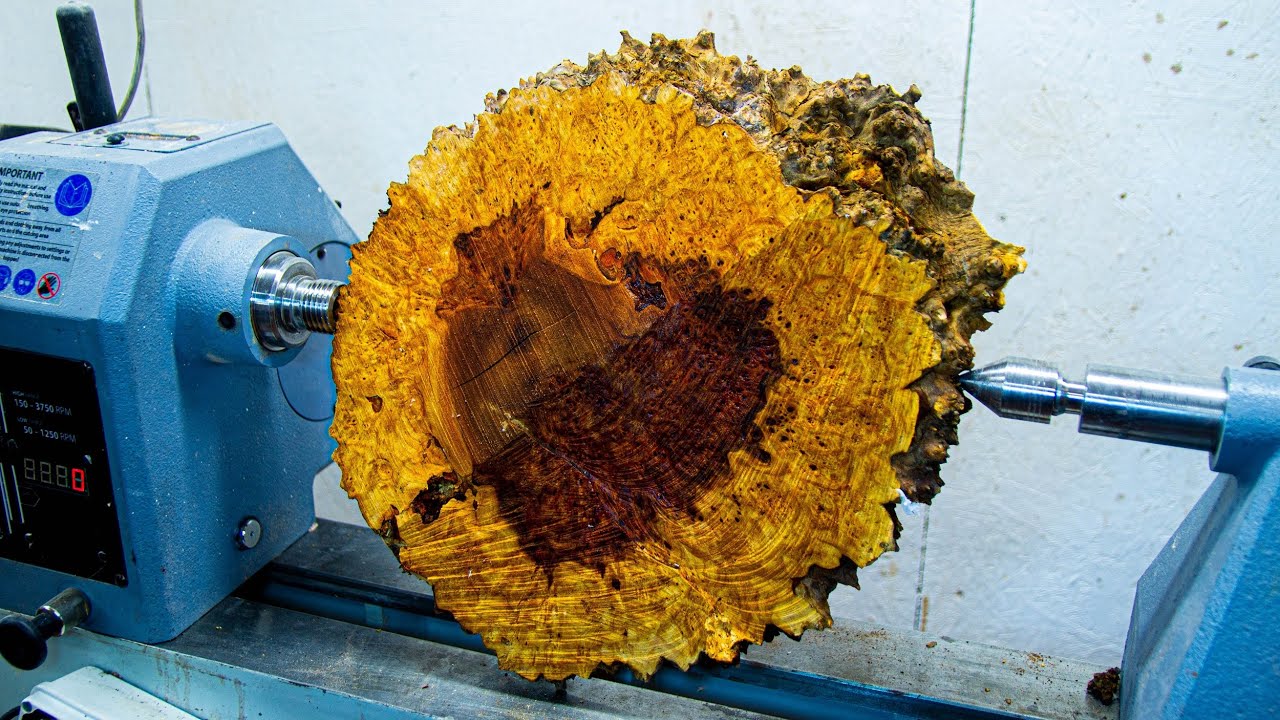 Video thumbnail for Woodturning - LARGE Elm Burl