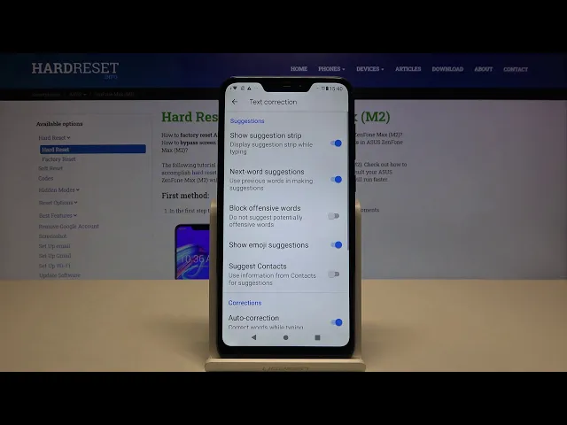 Video thumbnail for How to Enter Text Correction Settings in Asus Zenfone Max M2 – Find Text Options