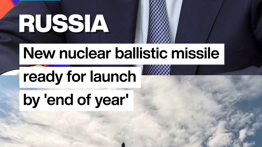 Video thumbnail for Russia announces new nuclear missile ready to launch by end of year