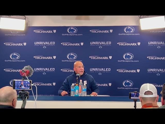 Video thumbnail for James Franklin speaks after Penn State football clinches Big Ten Championship berth