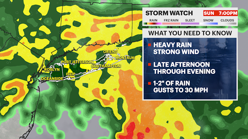 Video thumbnail for STORM WATCH: Rain and wind today on Long Island from remnants of Hurricane Isaias