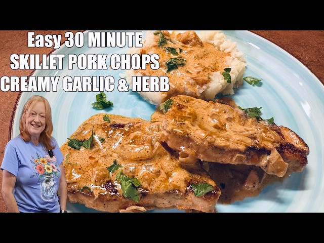 Video thumbnail for 30 Minute Skillet Pork Chops | EASY WEEKNIGHT MEAL