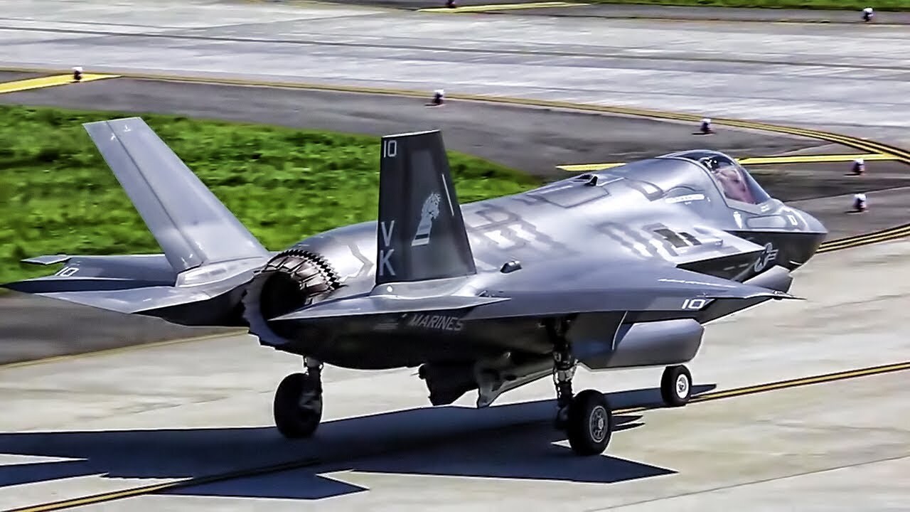 Video thumbnail for F-35B Strike Fighters Takeoff  • Show Of Force Against NK