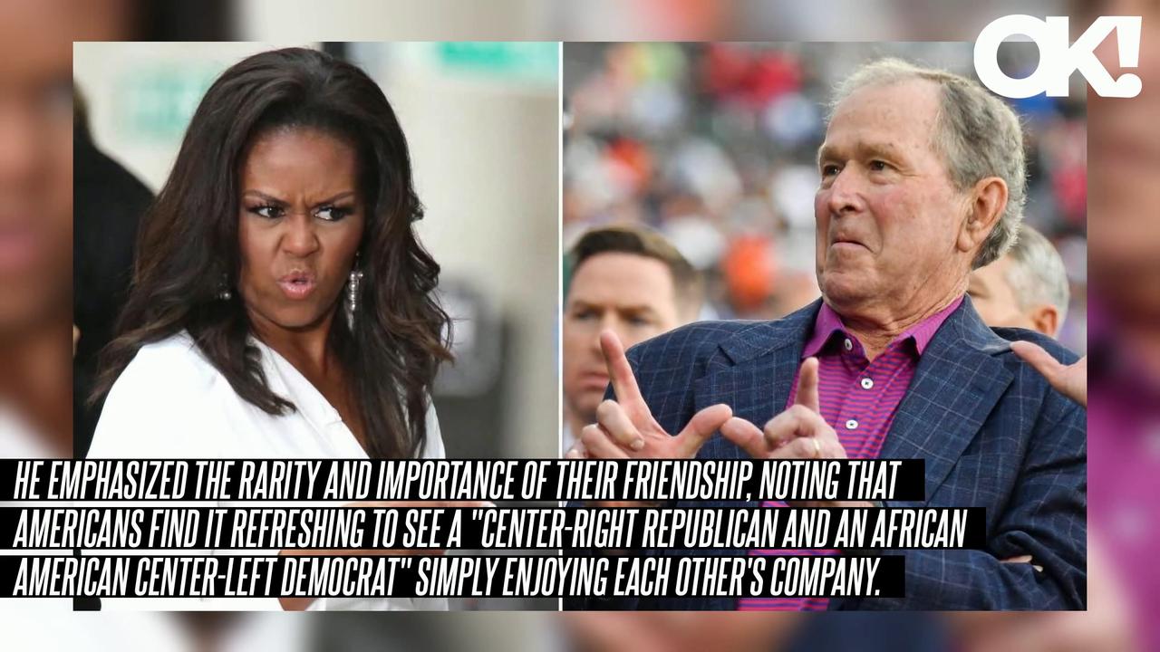 Video thumbnail for George W. Bush Shares Insight Into Viral Funeral Moment With Michelle Obama