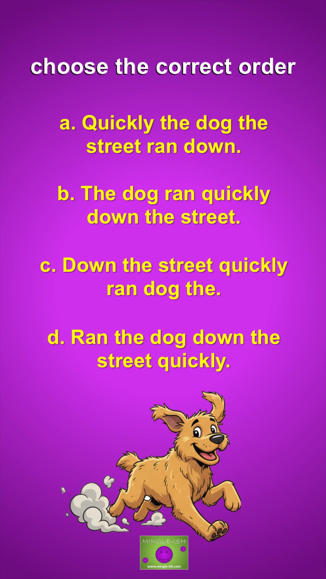 Video thumbnail for Sentence Structure Quiz - Choose the Correct Order #1
