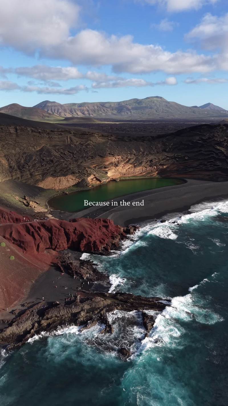 Video thumbnail for Life and Ocean Reflections above Lanzarote Volcanic Coast