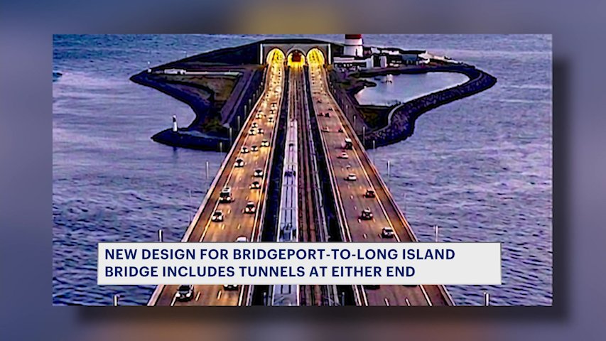 Video thumbnail for Updated Bridgeport to Long Island bridge plan adds tunnels to protect shorelines