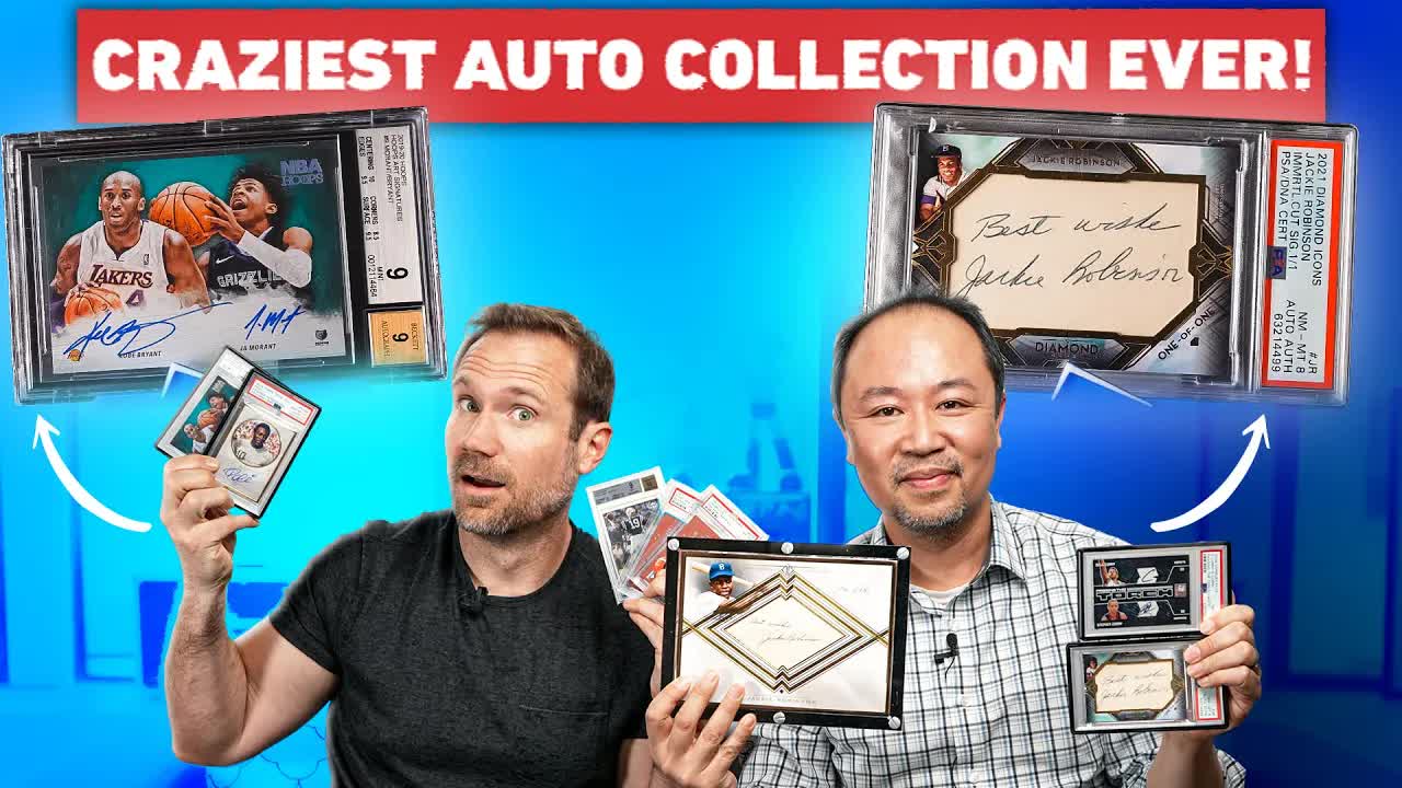 Video thumbnail for Sports Card Investor: crazy auto card collection revealed! jackie robinson, kobe, super bowl mvps & more!