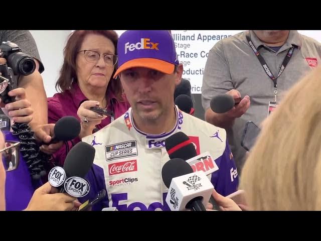 Video thumbnail for Denny Hamlin Talks NASCAR Safety Meeting, Byron’s Appeal Ruling and How Powerful the Media is