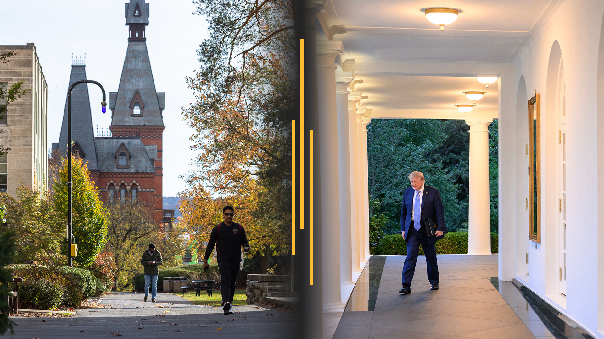 Video thumbnail for Cornell gang rape investigation reopens; Trump hosts AI leaders at White House