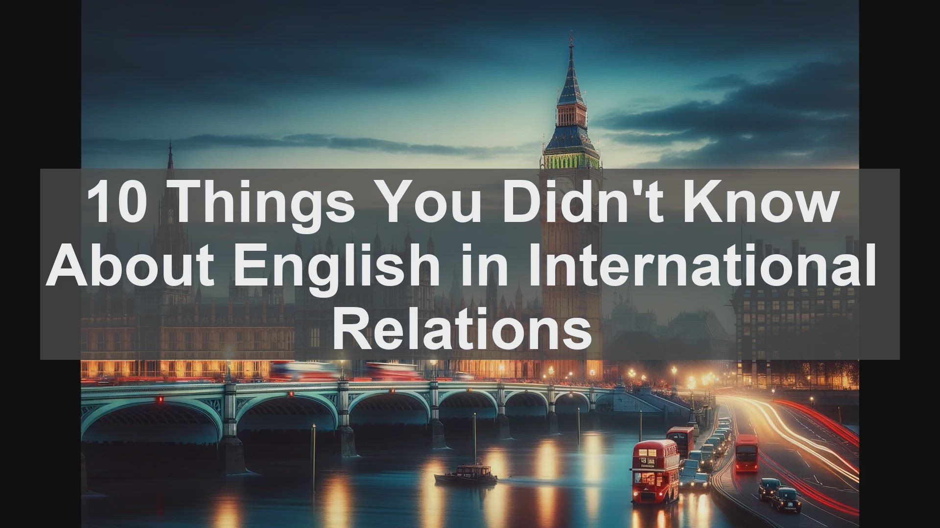 'Video thumbnail for 10 Things You Didn't Know About English in International Relations '