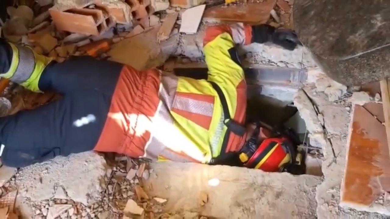 Video thumbnail for Venezuela: Rescue teams locate survivor beneath collapsed building in Venezuela.