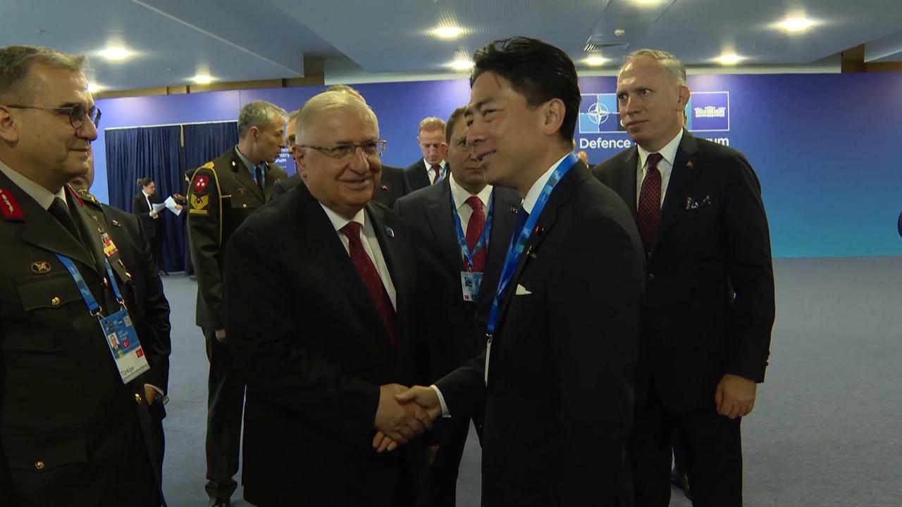 Video thumbnail for Türkiye: Türkiye's defense minister meets Japanese counterpart, BAE Systems chief ahead of NATO summit.