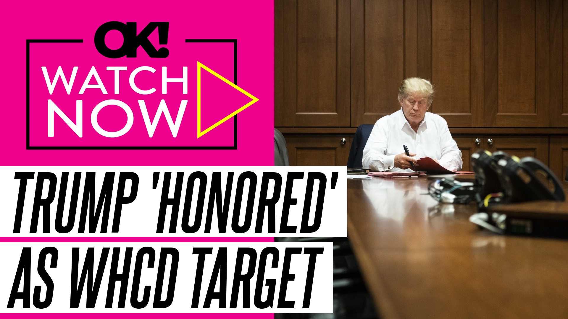 Video thumbnail for Donald Trump Mocked for Saying He's 'Honored' to Be Gunman's Target at WHCD: 'Idiot'