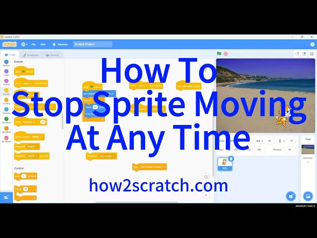 Video thumbnail for How to End Walking Motion at Any Time in Scratch