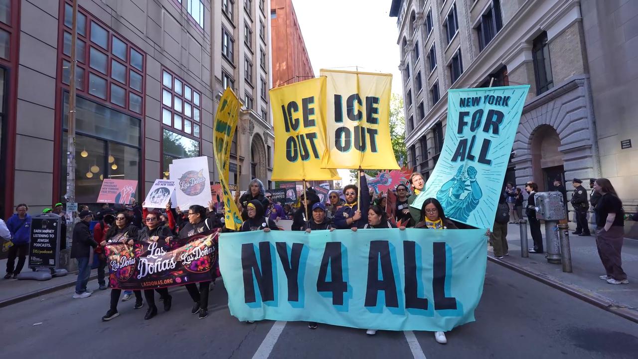 Video thumbnail for US: Thousands march in New York May Day rally calling for workers’ rights.