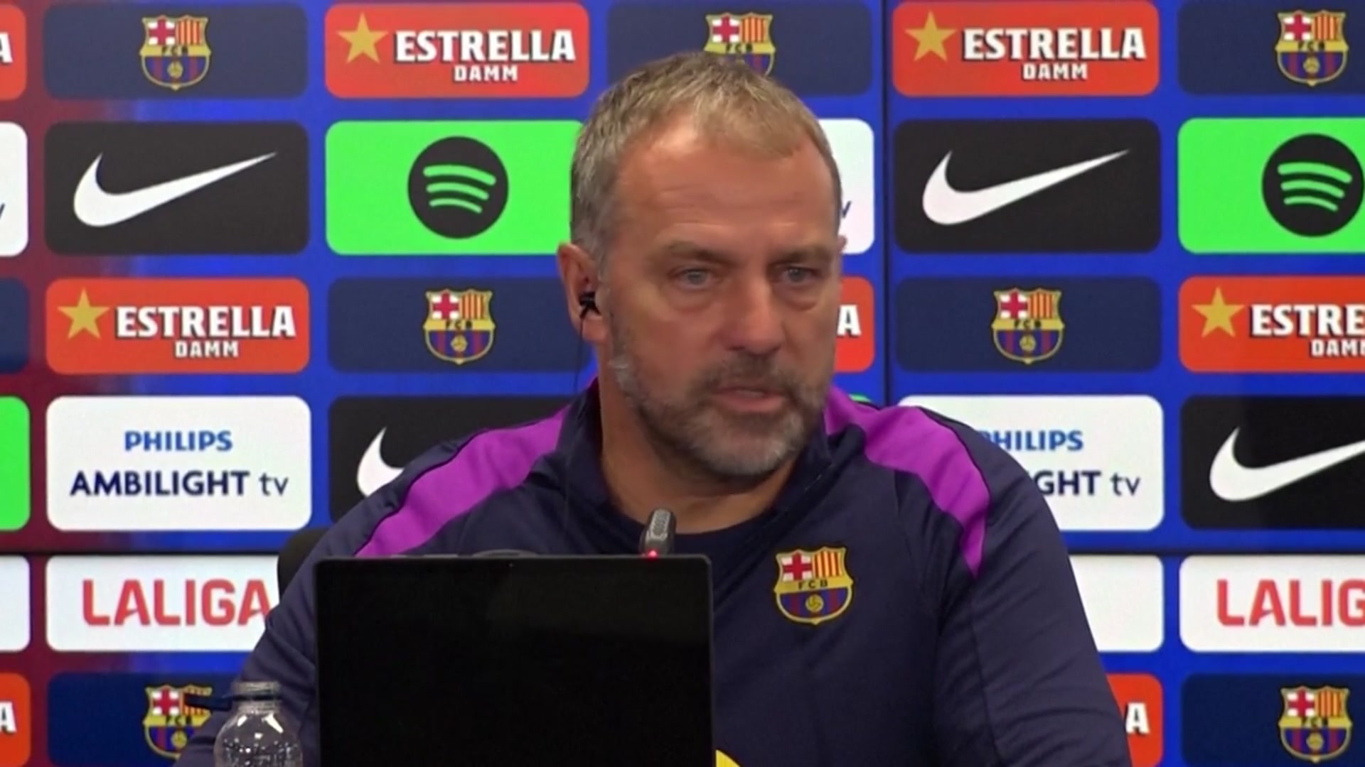 'Video thumbnail for ‘Totally bulls**t’- Hansi Flick on rumours of Barcelona hierarchy demanding special treatment of star Lamine Yamal'