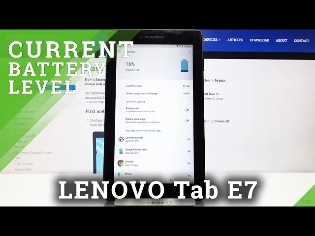 Video thumbnail for How to Show Battery Percentage on LENOVO Tab E7 – Control Battery Level