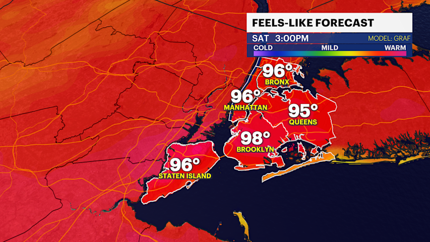Video thumbnail for HEAT ALERT: A steamy weekend in The Bronx with a stray storm