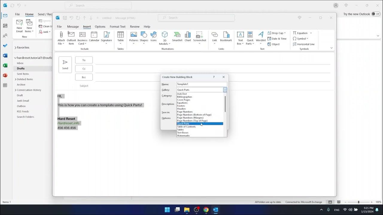 Video thumbnail for How to Create Templates in Outlook Using Quick Parts: A Step-by-Step Guide