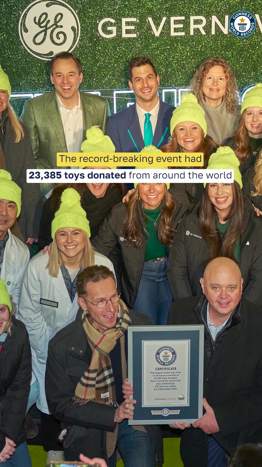 Video thumbnail for Largest online toy drive in 24 hours  23,385 toys donated by GE Vernova