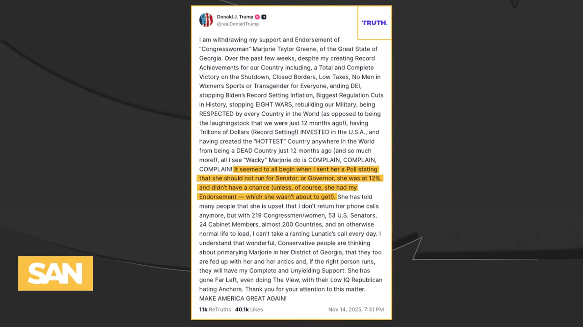 'Video thumbnail for Greene says feud with Trump stems from push to release Epstein files'