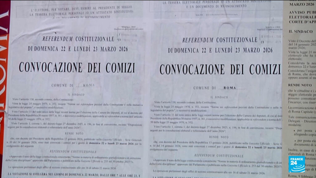 Video thumbnail for Italy votes in judicial reform referendum seen as key test for PM Meloni