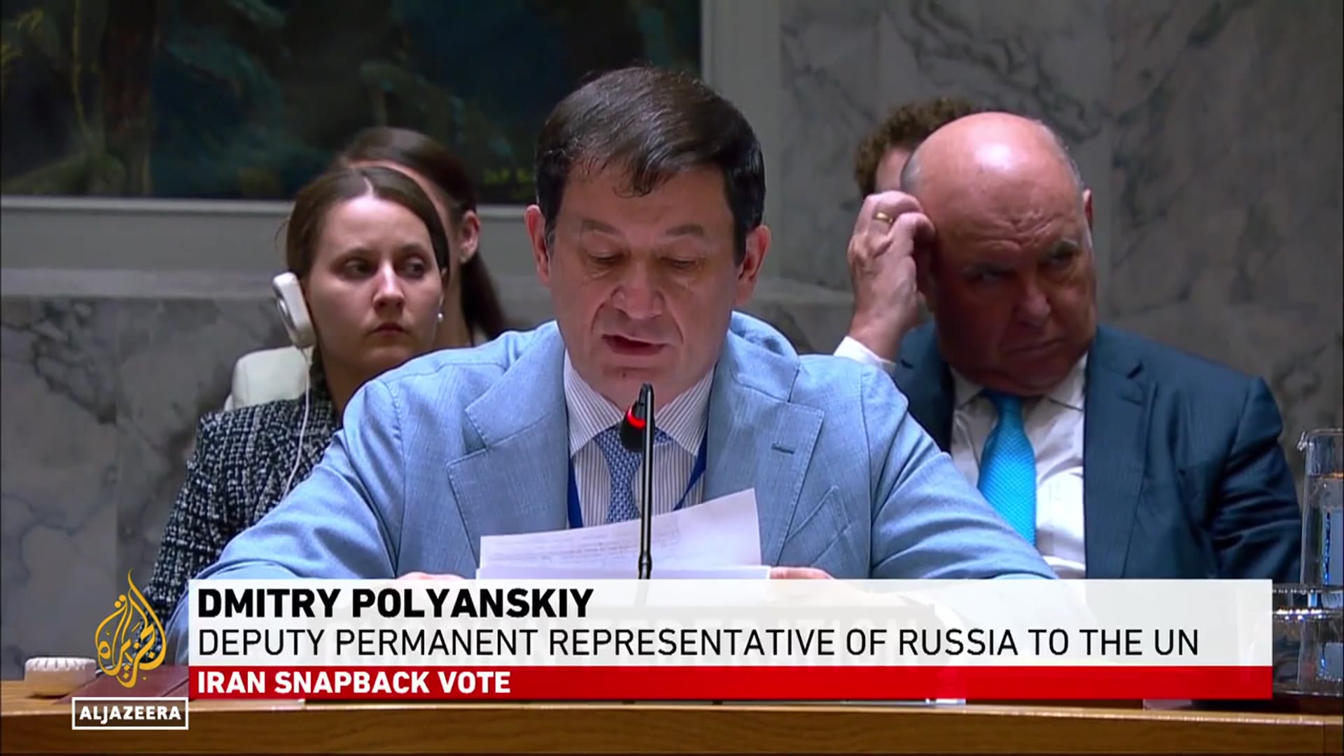 'Video thumbnail for UN security council vote: Sanctions set to be reimposed on Iran on Saturday'