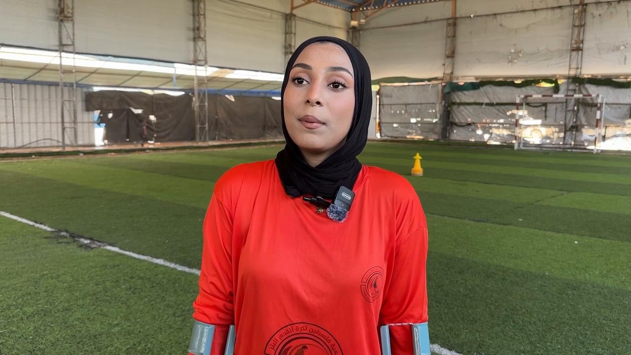 Video thumbnail for As World Cup kicks off, Gaza amputee girls chase football dreams.