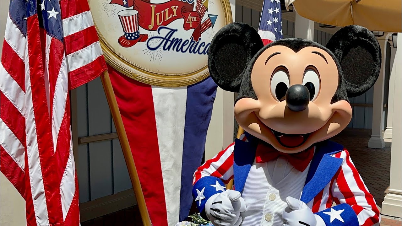 'Video thumbnail for Patriotic Mickey Mouse in Town Square at Disneyland'
