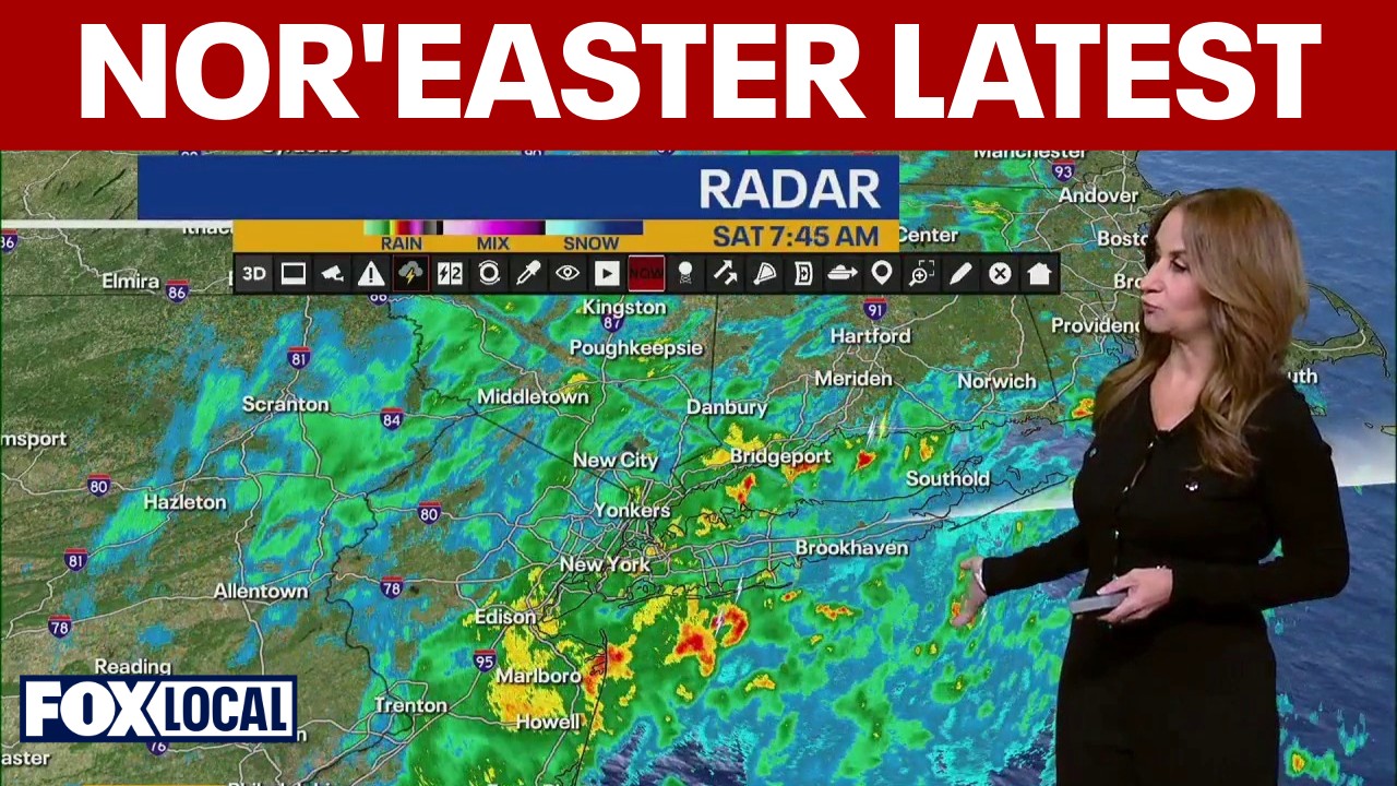 Video thumbnail for NYC weather: Nor'easter brings coastal flood warnings and 60 mph wind gusts