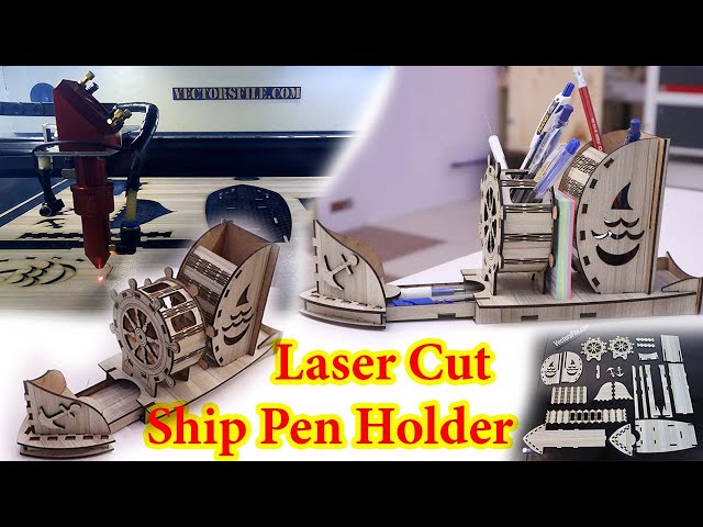 Video thumbnail for Laser Cut MDF Ship Pen Holder Desk Organizer | Pencil Box | DIY Pen Stand by VectorsFile.com