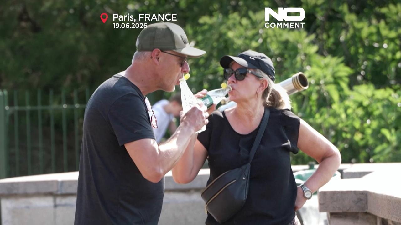 Video thumbnail for Heatwave nears 40C in France, forcing tourists to change routines