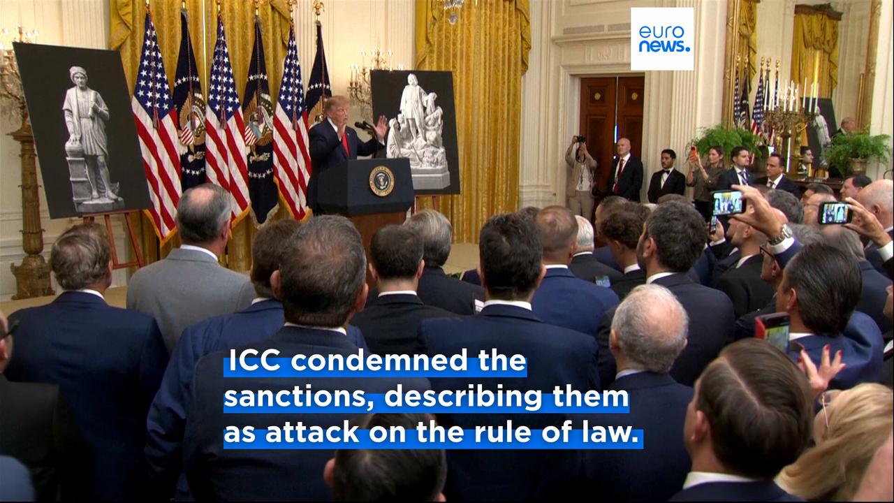 Video thumbnail for Threats against ICC 'not acceptable,' EU says after US announces sanctions