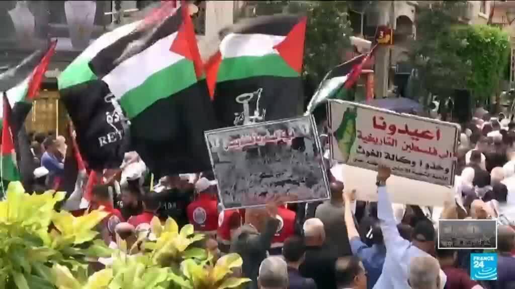 Video thumbnail for Palestinians mark Nakba amid mass displacement in Gaza and West Bank