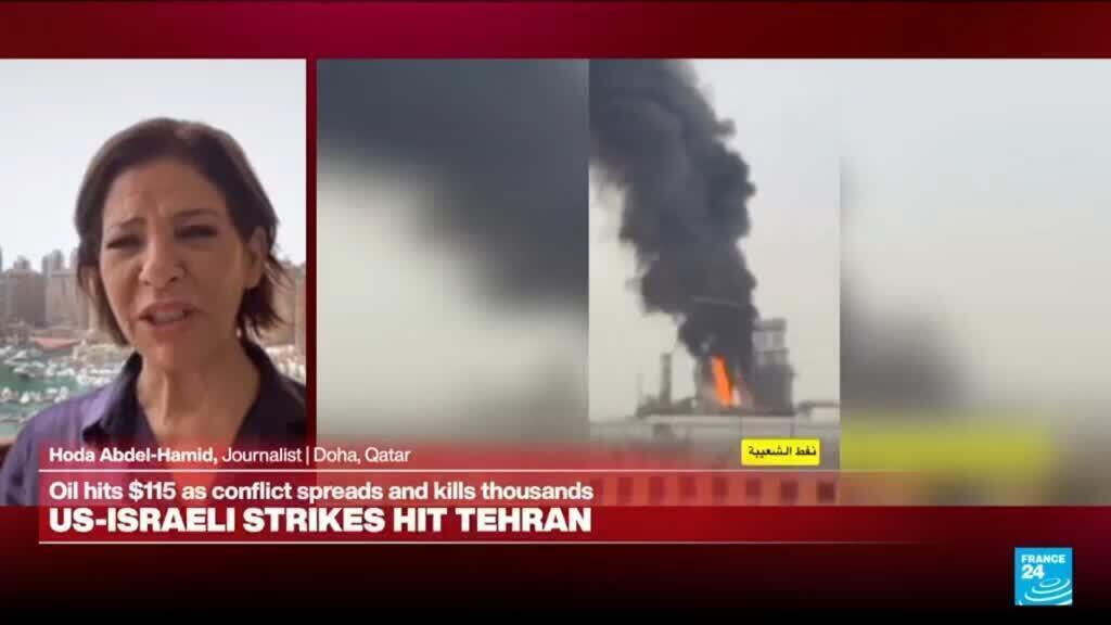 Video thumbnail for Iran hits Kuwaiti oil refinery as attacks on oil infrastructure continue
