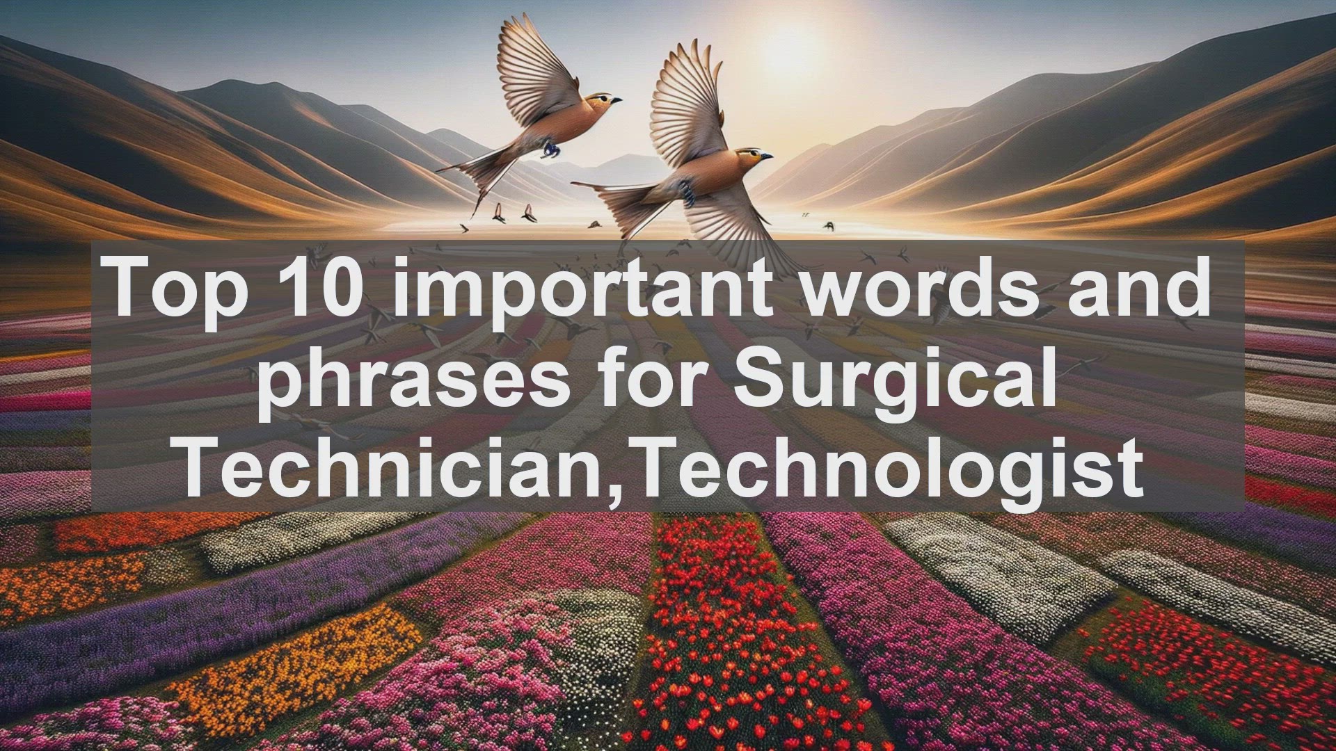 'Video thumbnail for Top 10 important words and phrases for Surgical TechnicianTechnologist'