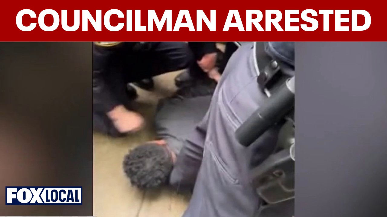 Video thumbnail for NYC Councilman Chi Ossé arrested during protest