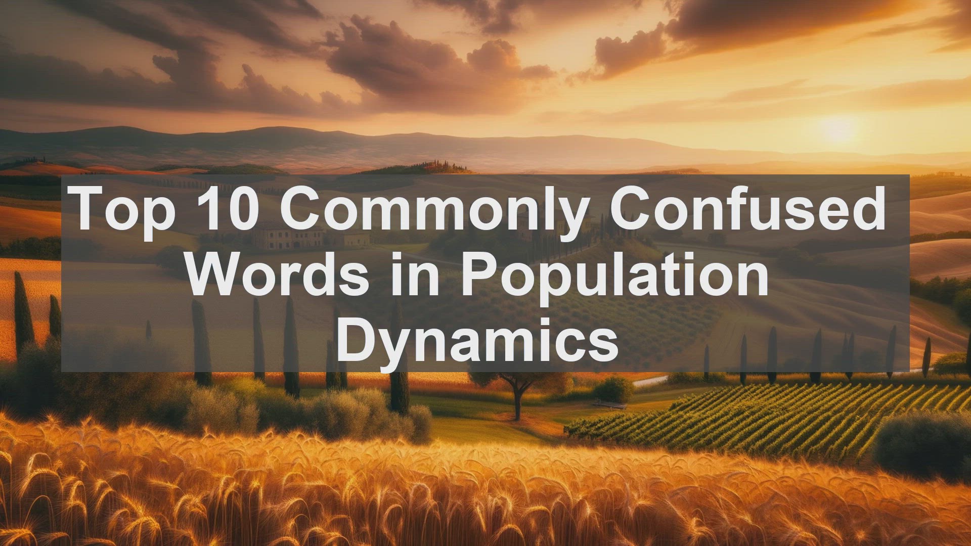 'Video thumbnail for Top 10 Commonly Confused Words in Population Dynamics'