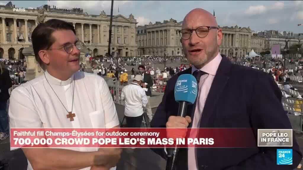Video thumbnail for Leo XIV in France: 700,000 crowd attend Pope mass in central Paris