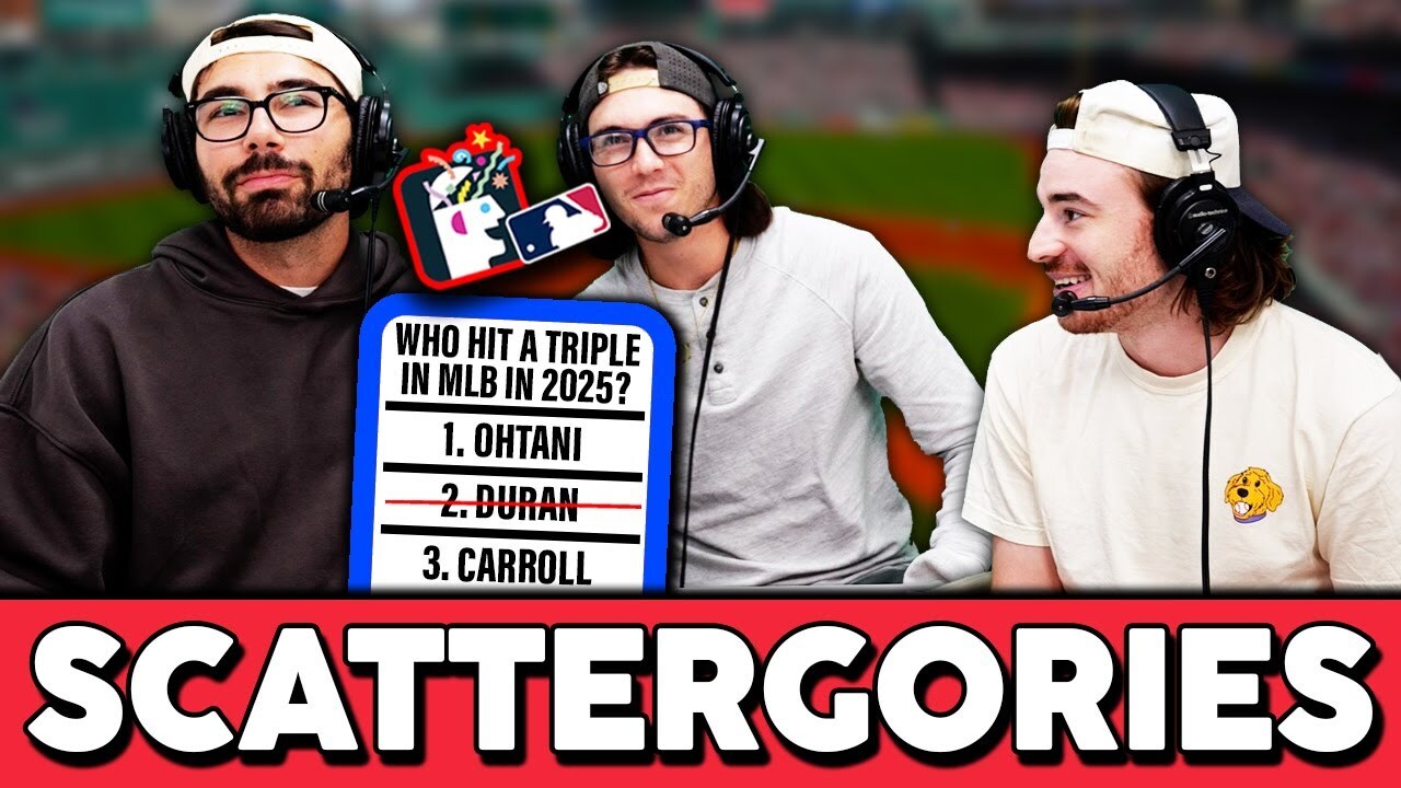 'Video thumbnail for Can we name every MLB player to hit a triple in 2025? (Scattergories)'