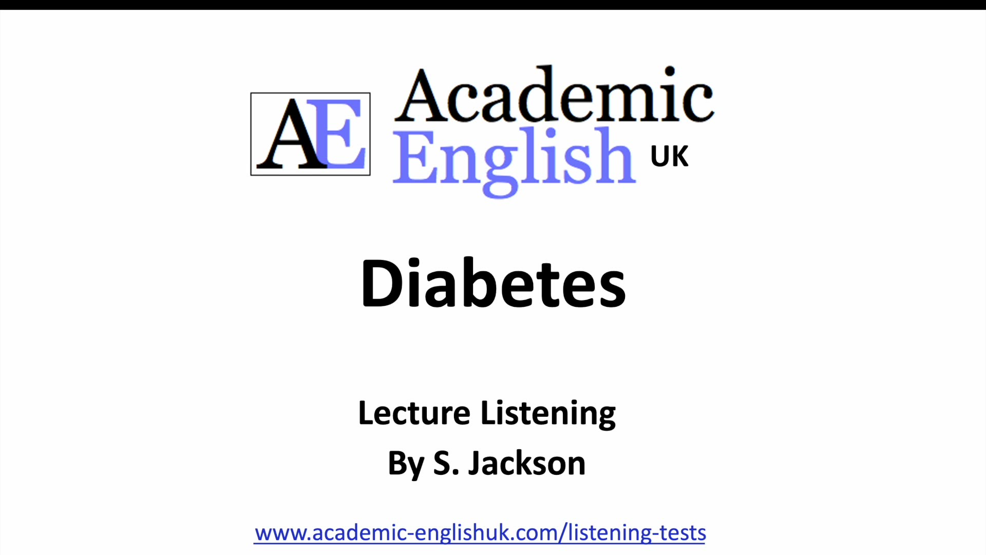 Video thumbnail for Diabetes Lecture EXAMPLE - HD 1080p