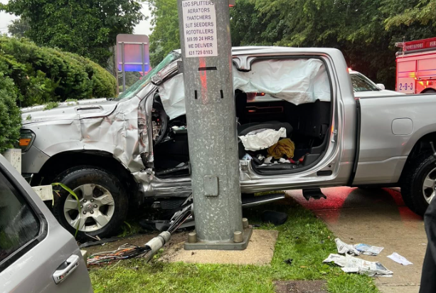 Video thumbnail for Firefighters rescue occupant trapped in pickup truck after Northport crash