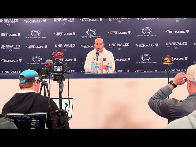 Video thumbnail for Penn State football: James Franklin speaks after White Out win over Washington
