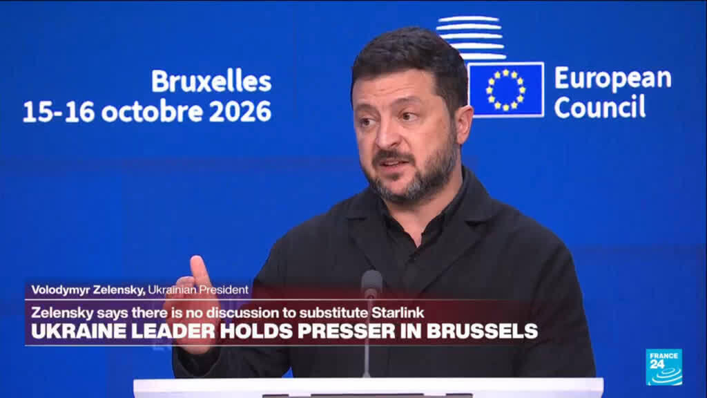 Video thumbnail for REPLAY: Ukraine's Zelensky holds presser in Brussels